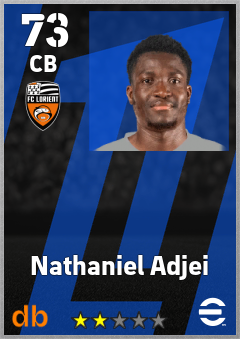 Nathaniel Adjei — CB, OVR 73, MAX 73