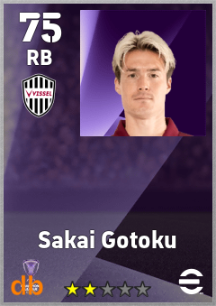 Sakai Gotoku — RB, OVR 75, MAX 75