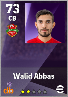 Walid Abbas — CB, OVR 73, MAX 73