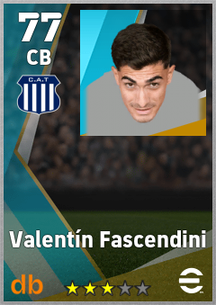 Valentín Fascendini — CB, OVR 77, MAX 77