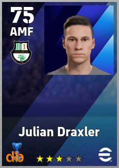 Julian Draxler — AMF, OVR 75, MAX 75