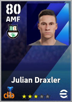 Julian Draxler — AMF, OVR 80, MAX 80