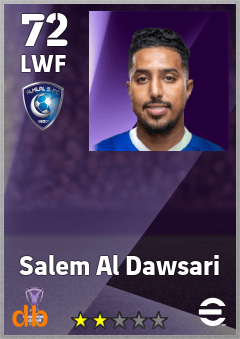 Salem Al Dawsari — LWF, OVR 72, MAX 72