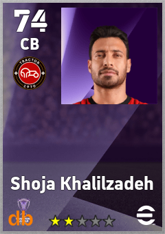 Shoja Khalilzadeh — CB, OVR 74, MAX 74