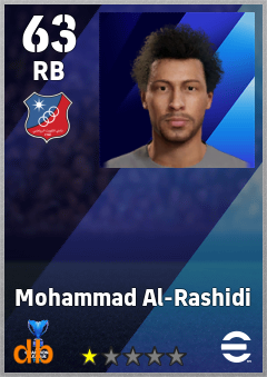 Mohammad Al-Rashidi — RB, OVR 63, MAX 63