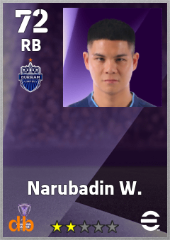Narubadin W. — RB, OVR 72, MAX 72
