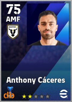 Anthony Cáceres — AMF, OVR 75, MAX 75