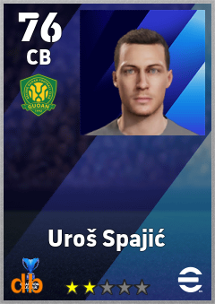 Uroš Spajić — CB, OVR 76, MAX 76