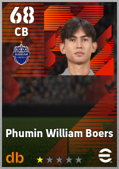 Phumin William Boers — CB, OVR 68, MAX 68