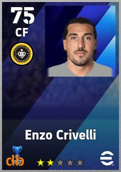 Enzo Crivelli — CF, OVR 75, MAX 75