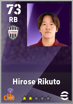 Hirose Rikuto — RB, OVR 73, MAX 73