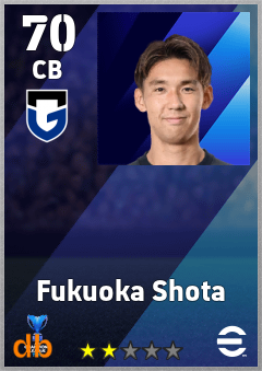 Fukuoka Shota — CB, OVR 70, MAX 70