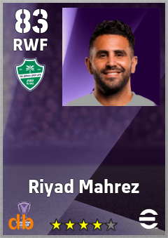 Riyad Mahrez — RWF, OVR 83, MAX 83