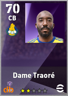 Dame Traoré — CB, OVR 70, MAX 70