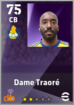 Dame Traoré — CB, OVR 75, MAX 75
