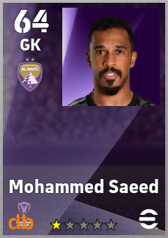 Mohammed Saeed — GK, OVR 64, MAX 64