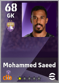 Mohammed Saeed — GK, OVR 68, MAX 68