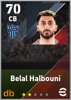 Belal Halbouni — CB, OVR 70, MAX 70