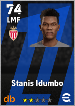Stanis Idumbo — LMF, OVR 74, MAX 74