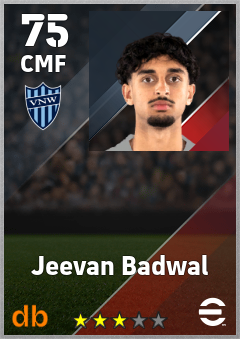 Jeevan Badwal — CMF, OVR 75, MAX 75