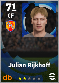 Julian Rijkhoff — CF, OVR 71, MAX 71