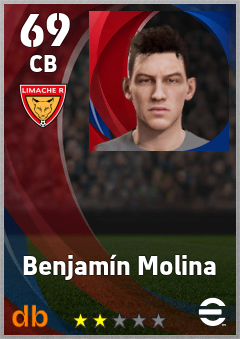 Benjamín Molina — CB, OVR 69, MAX 69