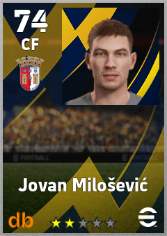 Jovan Milošević — CF, OVR 74, MAX 74