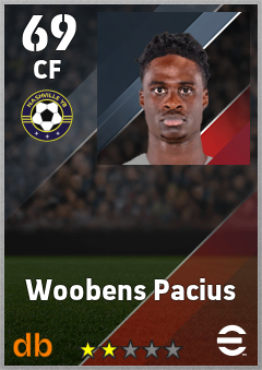 Woobens Pacius — CF, OVR 69, MAX 69