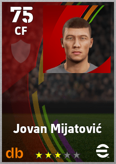 Jovan Mijatović — CF, OVR 75, MAX 75