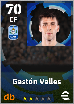 Gastón Valles — CF, OVR 70, MAX 70