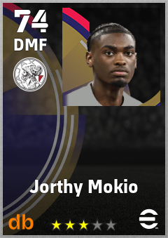 Jorthy Mokio — DMF, OVR 74, MAX 74
