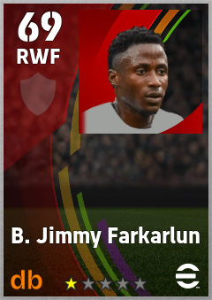 B. Jimmy Farkarlun — RWF, OVR 69, MAX 69