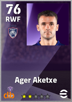 Ager Aketxe — RWF, OVR 76, MAX 76