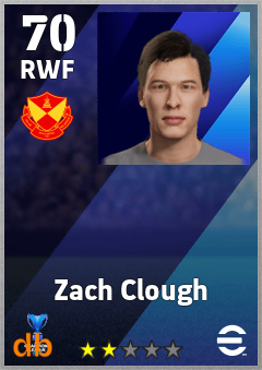 Zach Clough — RWF, OVR 70, MAX 70