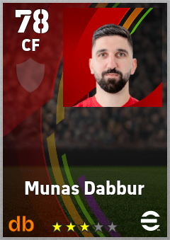 Munas Dabbur — CF, OVR 78, MAX 78
