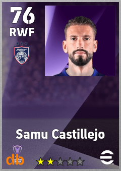 Samu Castillejo — RWF, OVR 76, MAX 76