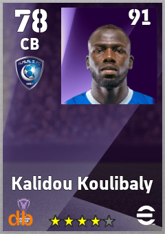 Kalidou Koulibaly — CB, OVR 78, MAX 91