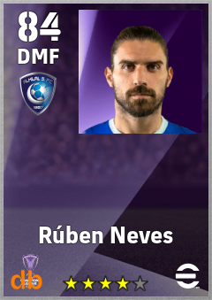 Rúben Neves — DMF, OVR 84, MAX 92