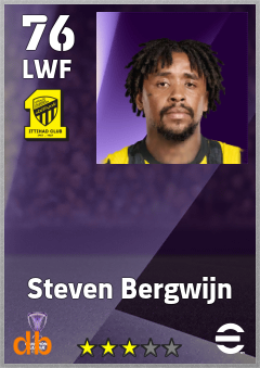 Steven Bergwijn — LWF, OVR 76, MAX 76