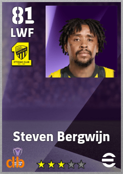 Steven Bergwijn — LWF, OVR 81, MAX 81