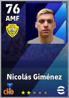 Nicolás Giménez — AMF, OVR 76, MAX 76