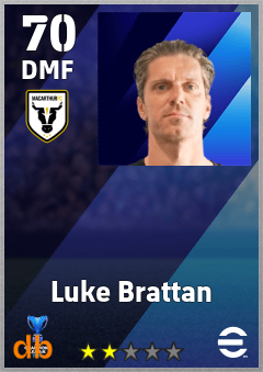 Luke Brattan — DMF, OVR 70, MAX 70