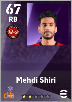 Mehdi Shiri — RB, OVR 67, MAX 67