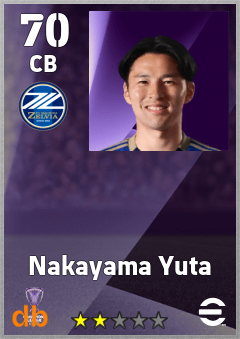 Nakayama Yuta — CB, OVR 70, MAX 70