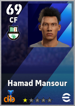 Hamad Mansour — CF, OVR 69, MAX 69