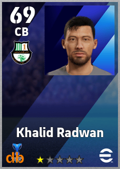 Khalid Radwan — CB, OVR 69, MAX 69