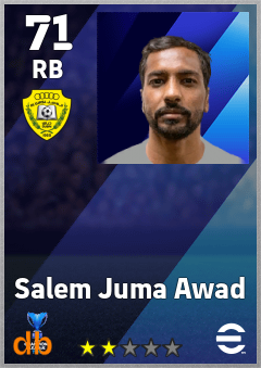 Salem Juma Awad — RB, OVR 71, MAX 71