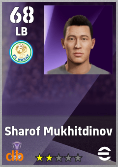 Sharof Mukhitdinov — LB, OVR 68, MAX 68