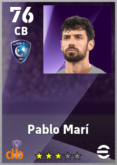Pablo Marí — CB, OVR 76, MAX 76