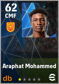 Araphat Mohammed — CMF, OVR 62, MAX 62